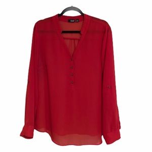 ANA Convertible Sleeve Button Blouse